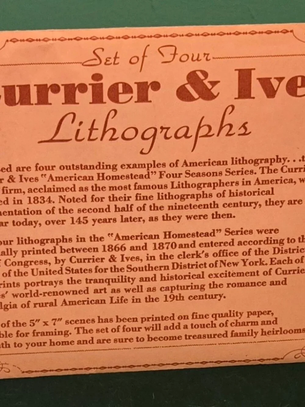 Currier and Ives Lithographs 